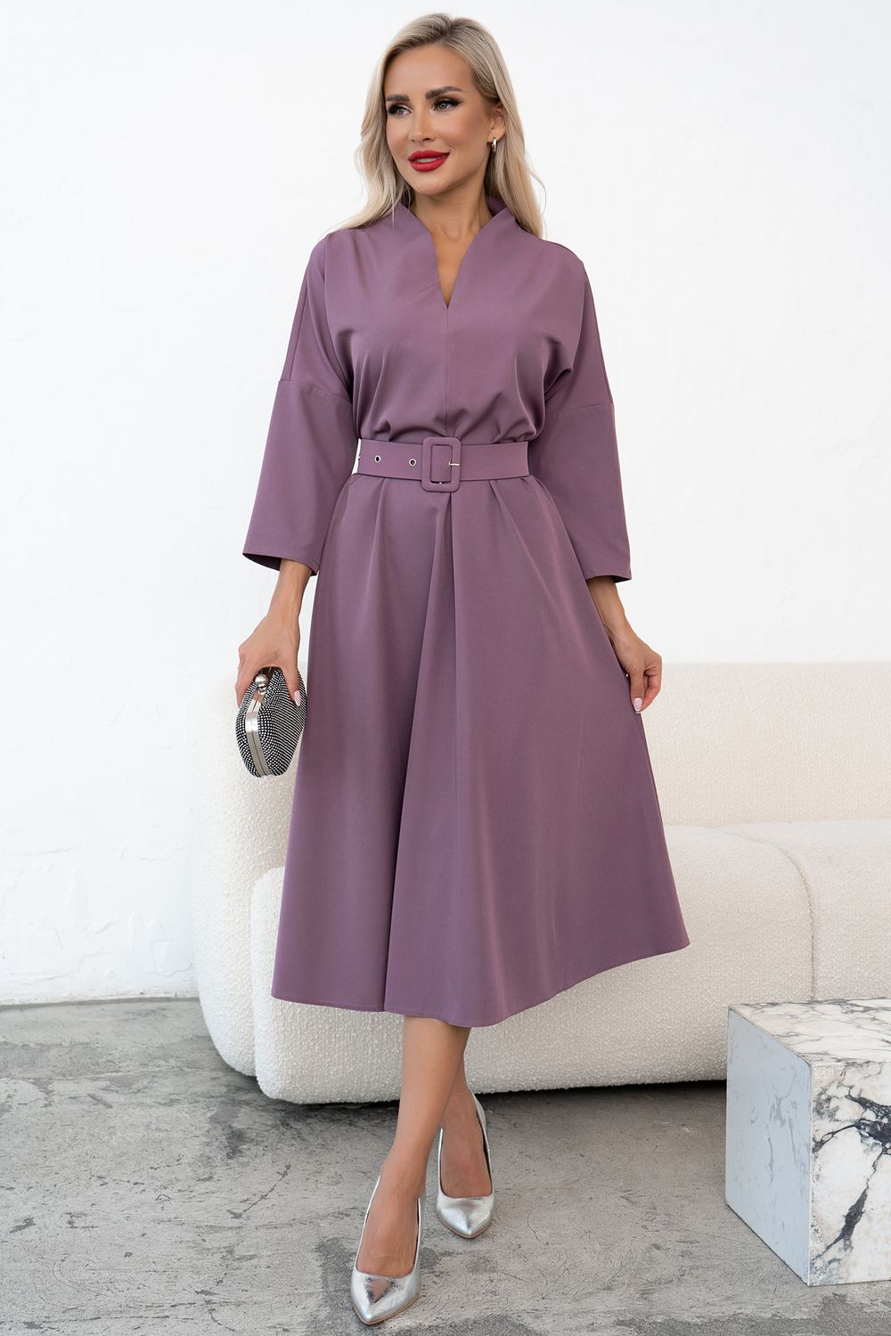 Платье Турин (сливовый)-46р-р Р11-1222 Nikol