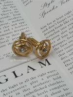 Запонки "Глаз" со стразом Скиап. (пара)