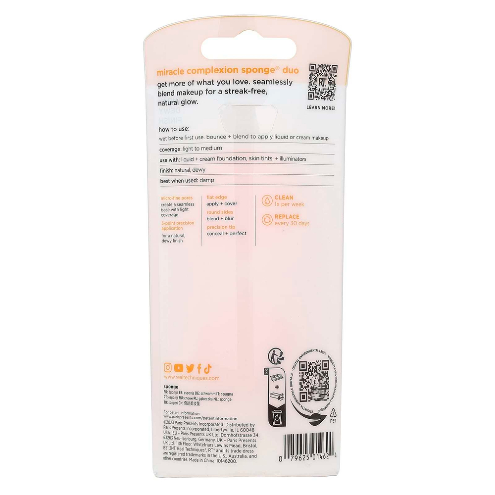 Real Techniques, Miracle Complexion Sponge® Duo, 2 спонжа