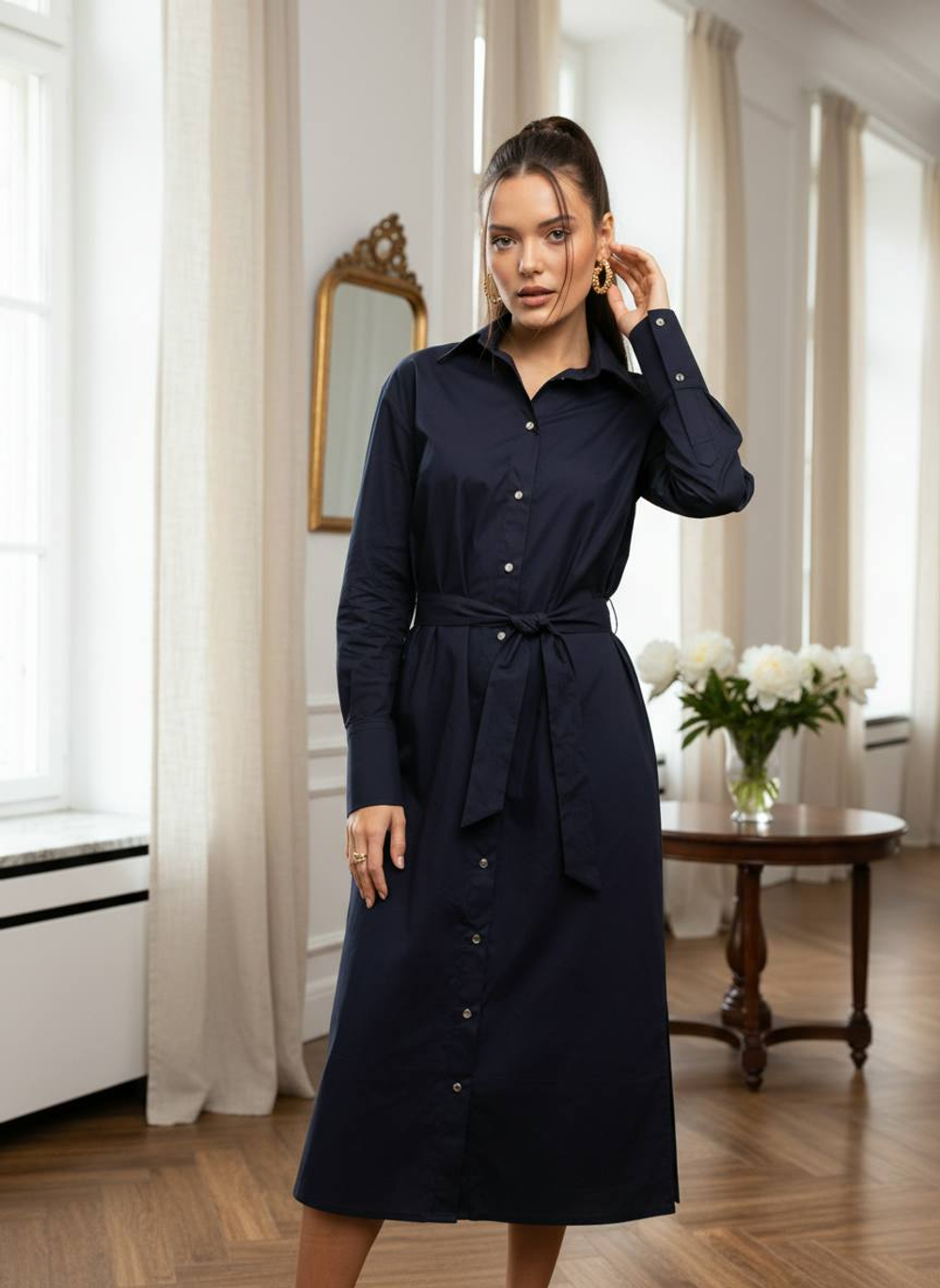 Платье - рубашка из хлопка