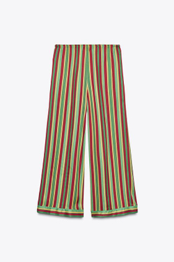 ZARA БРЮКИ В ПИЖАМНОМ СТИЛЕ В ПОЛОСКУ — ZW COLLECTION, РАЗНОЦВЕТНЫЙ