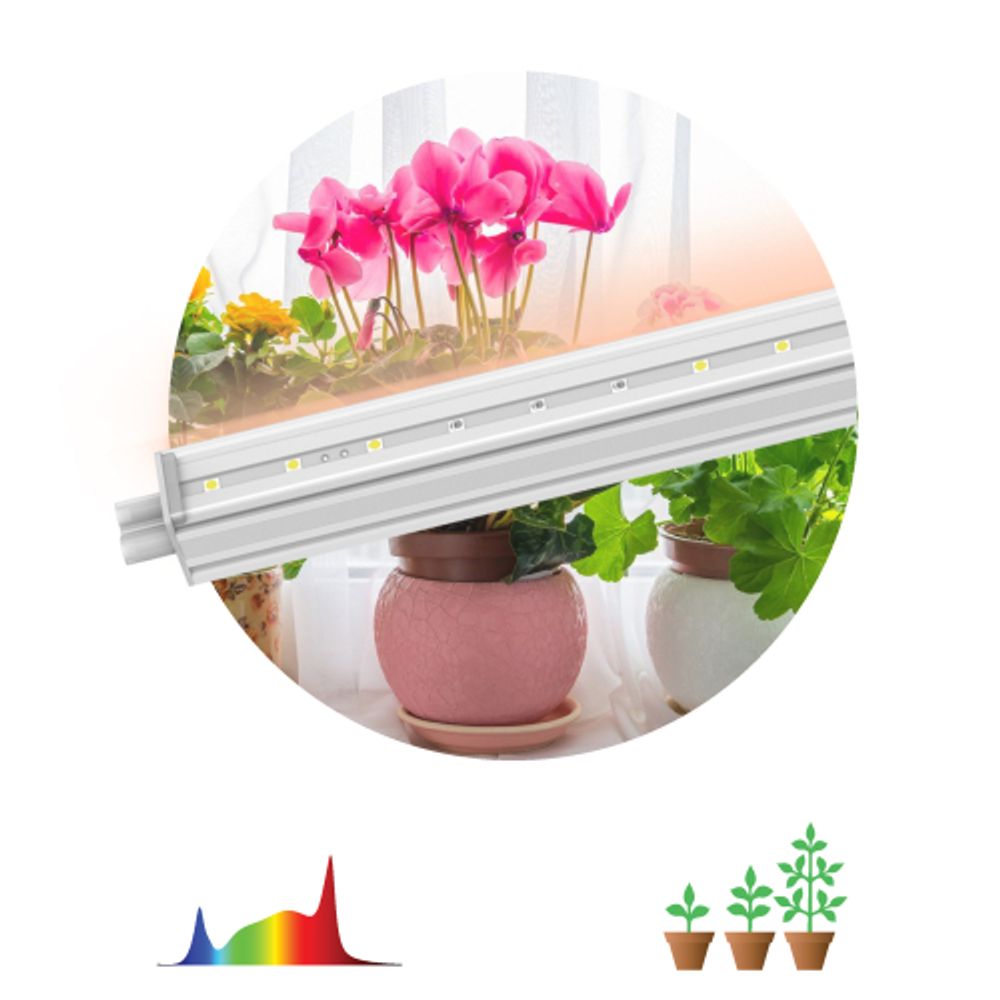 Светильник для растений, фитолампа светодиодная линейная ЭРА FITO-14W-T5-Ra90 полного спектра 14 Вт Т5 | Линейные фито светильники