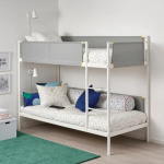 Кровать двухъярусная - IKEA VITVAL/ВИТВАЛ ИКЕА, 90x200 см, серый/белый
