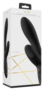 Черный вибромассажер Kyra - 21,3 см. (Цвет: черный)