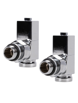 Набор дизайн-вентилей CUBE, угловой (хром) 1/2"