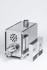 Печь камин ИНВЕНТ малая нерж 0,8мм т/о с вентилятором со стационарными экранами + короб для камней 37592