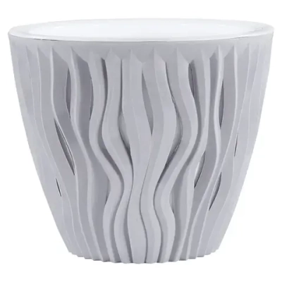 Кашпо для цветов пластиковое 7,5л d-25 см «Вдохновение» Серый жемчуг
