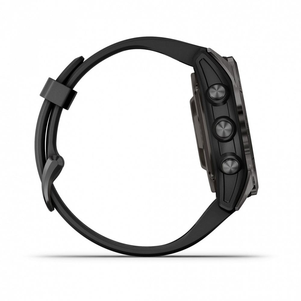 Смарт часы Garmin Epix Pro (Gen 2) Sapphire Edition 42 мм, титановый, угольно-серый, DLC, черный ремешок