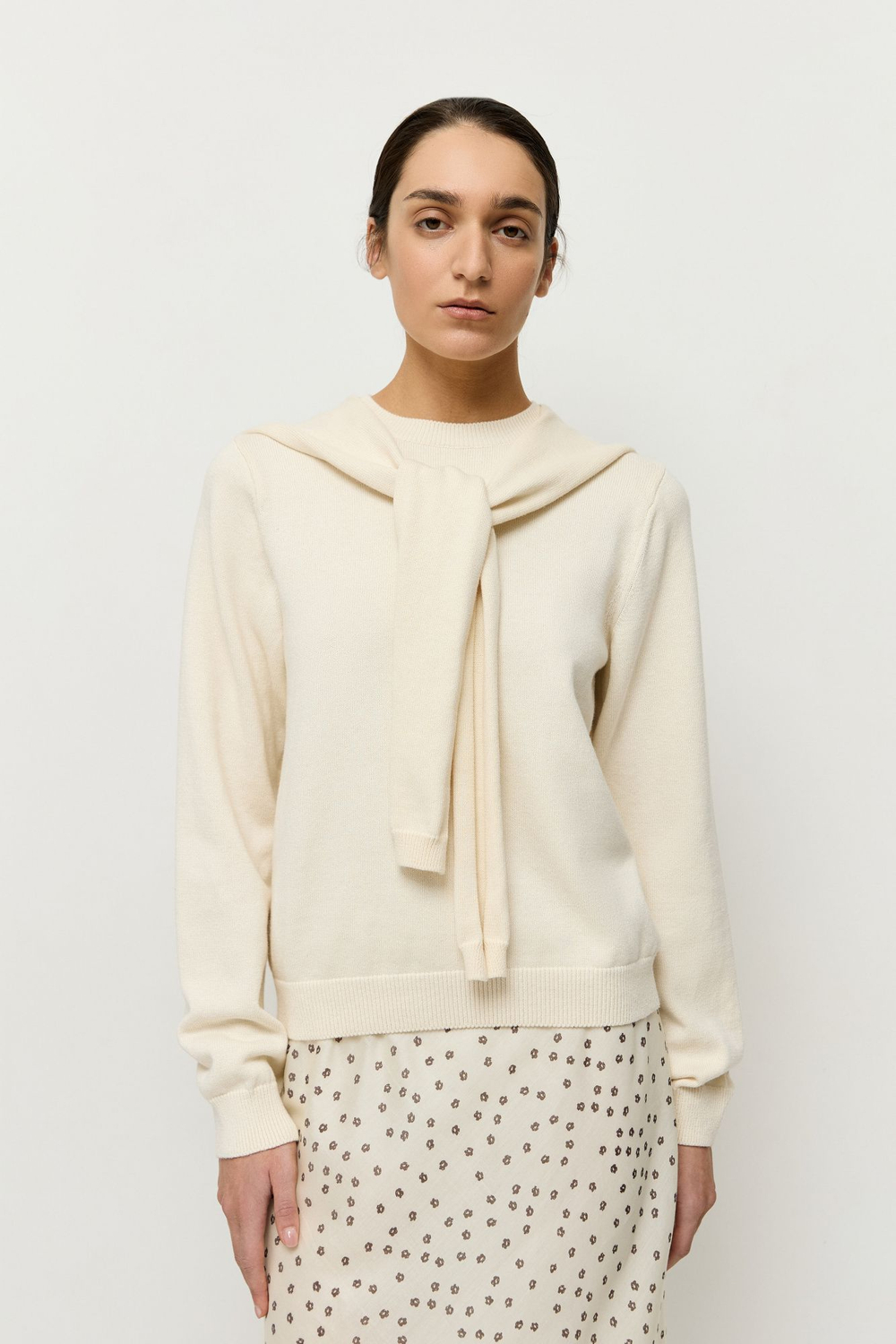 Джемпер из хлопка с кашемиром 2 в 1