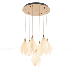 Люстра Cloyd MANGRA C7 / Ø39 см - керамика - золото (арт.10957)