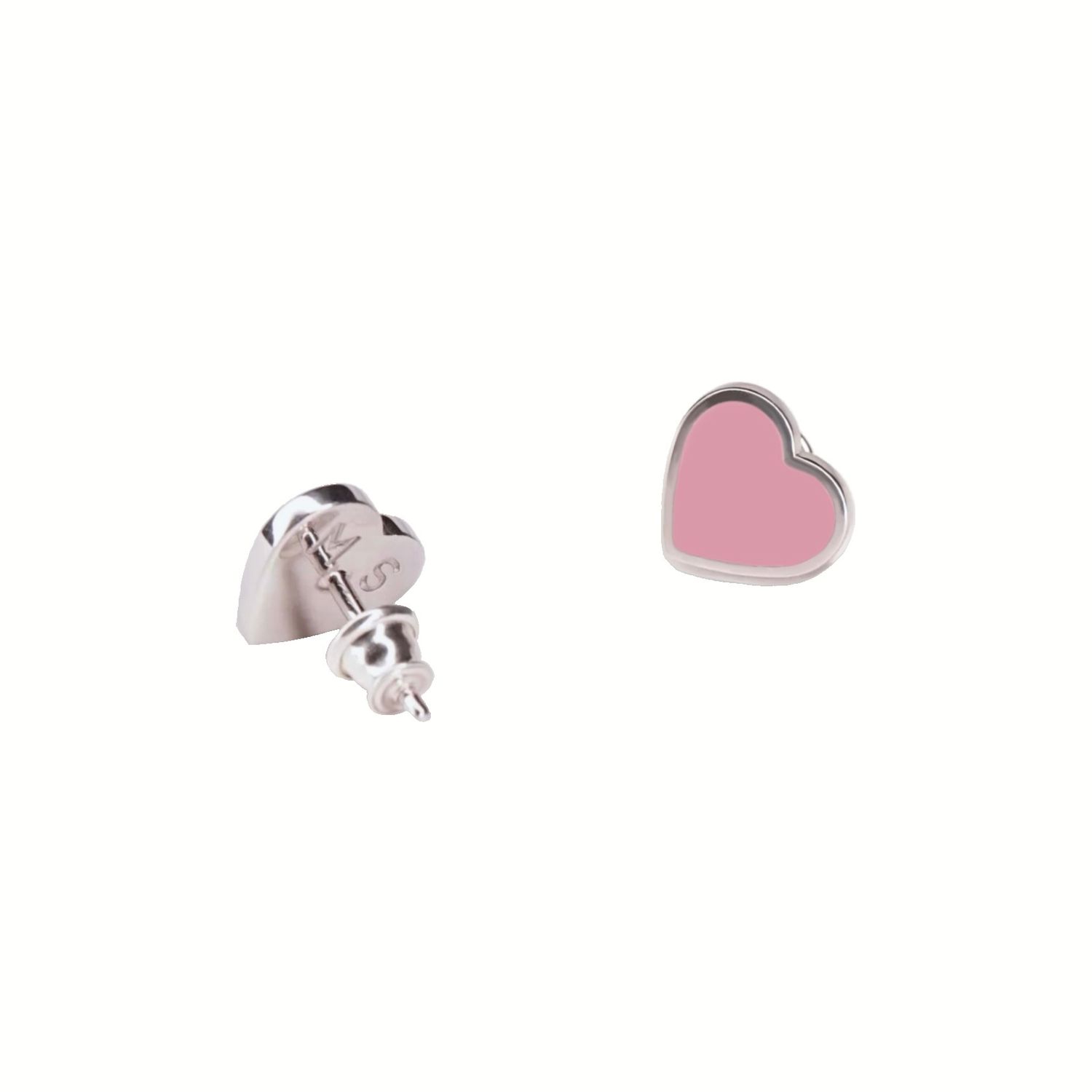 Серьги Silver Pink Heart Earrings