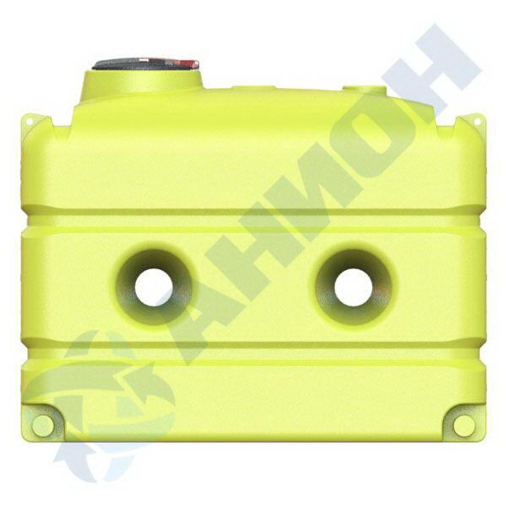 Емкость прямоугольная 3150 л со стяжными отверстиями,  с откидной крышкой с клапаном и со сливными патрубками Д100 мм. Каркас обязателен Анион 3150 л. горизонтальная (2105x1110x1735см;желтый) - арт.559550