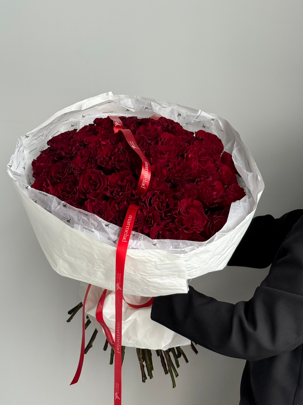 Букет из красной розы ХЕРТС 51 шт