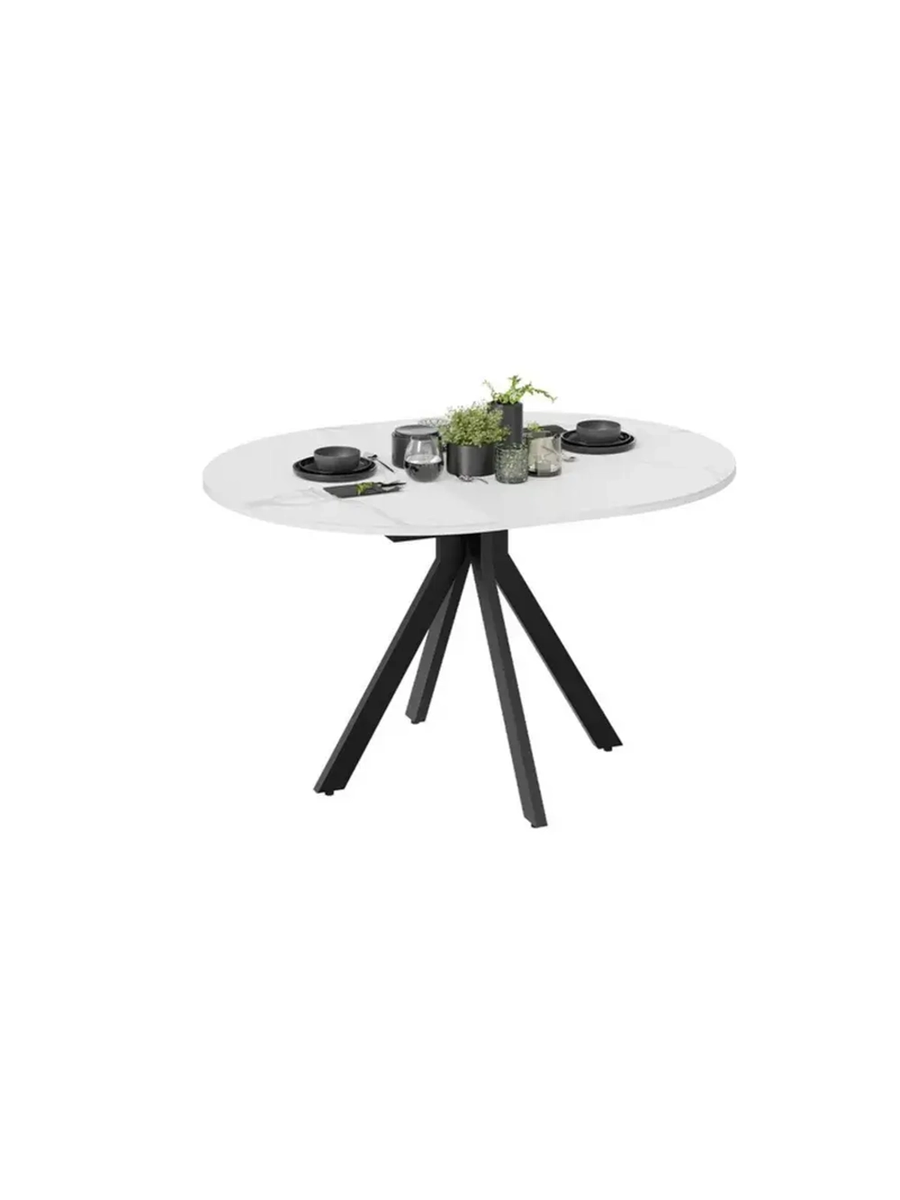 Стол кухонный Стекло матовое мрамор 100(132)х75х75 см