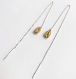 Серьги-протяжки с кофейным зерном, позолота