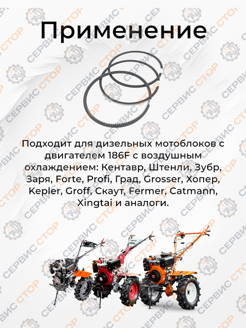 Кольца поршневые 86,25 мм 186F