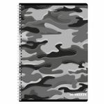 Тетрадь А4, 96 л., BRAUBERG, гребень, клетка, обложка картон, "Military", 404057, 4шт