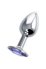 Анальная втулка с кристаллом Small фиолетовый 7 см