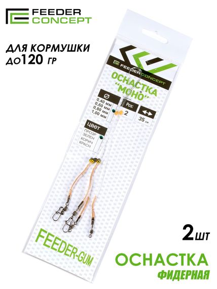 Оснастка фидер. FC FEEDER-GUM прозр. нить 40см 120г 2шт.