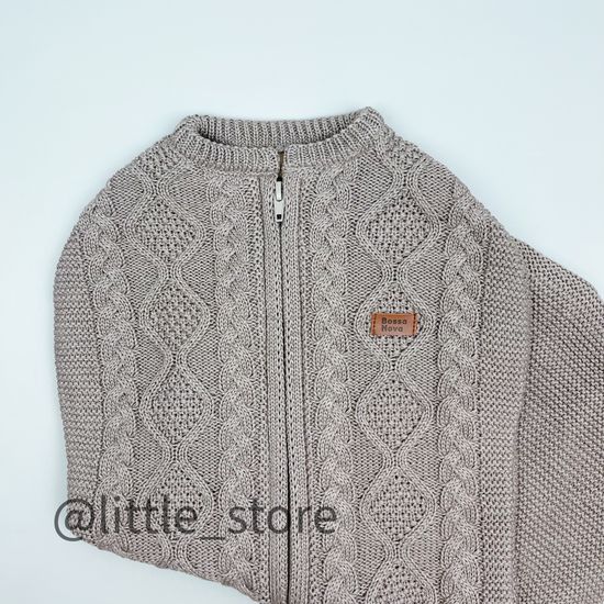 Кокон вязаный "Basic" Серо-бежевый