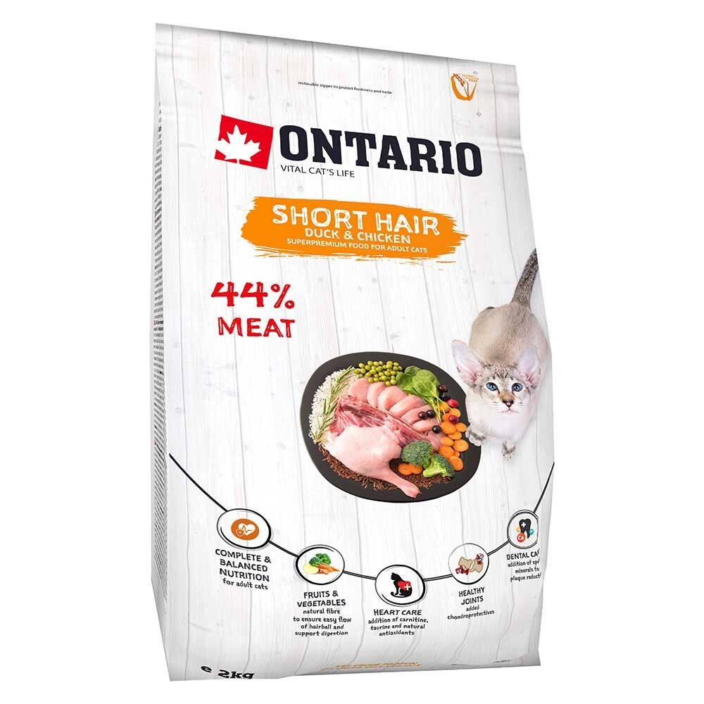 Ontario корм для кошек короткошерстных с уткой и курицей (Shorthair)