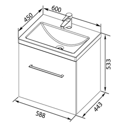 Тумба с раковиной Aquanet Порто 60 белый