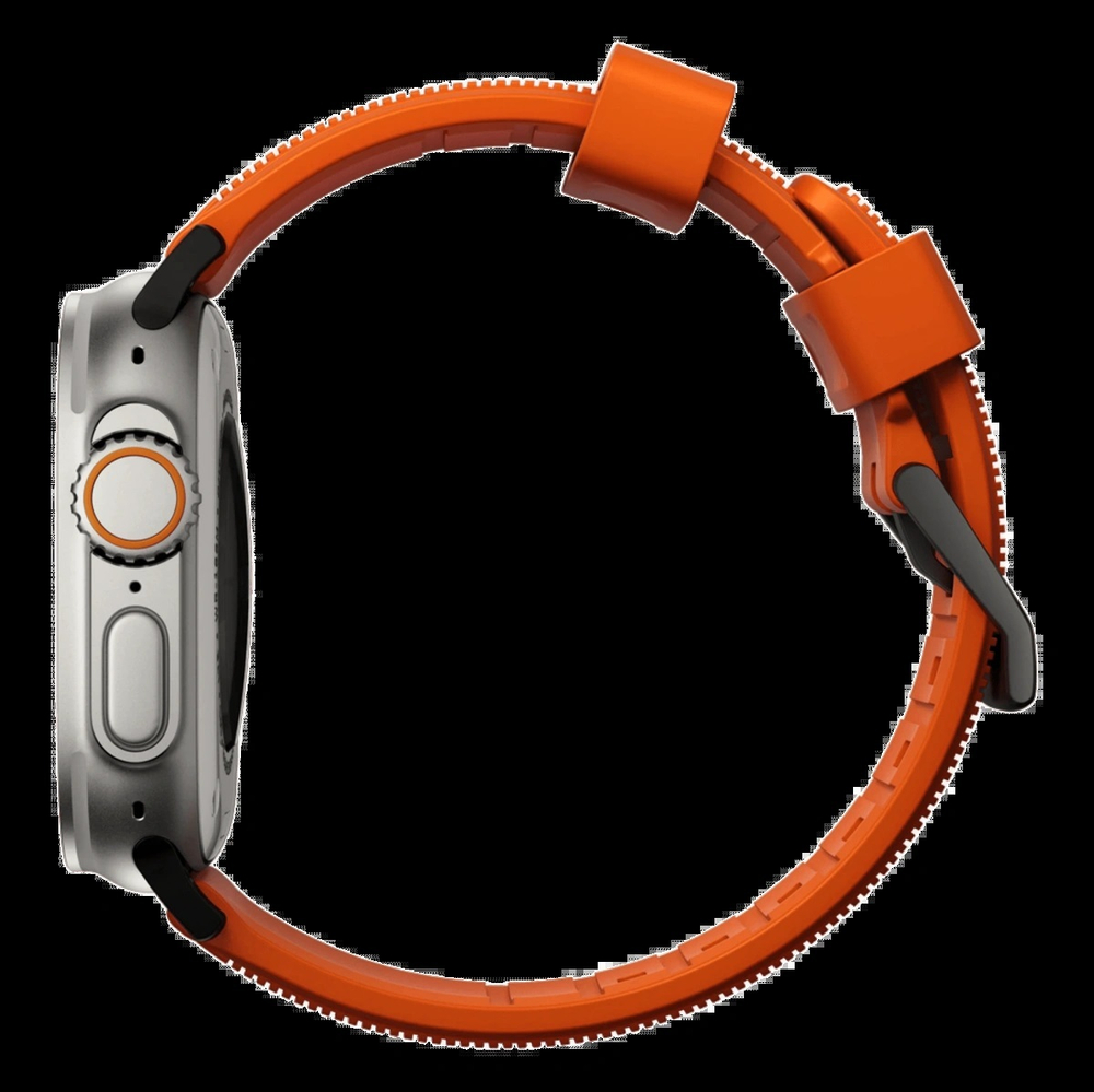 Ремешок Nomad Rugged Band для Apple Watch 42/44/45/49мм, Black/Ultra Orange (NM01217985)