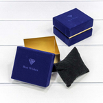 Коробка Ювелирная 8.9х7.9х6.5 см Набор 2 шт бархатная (Синий)