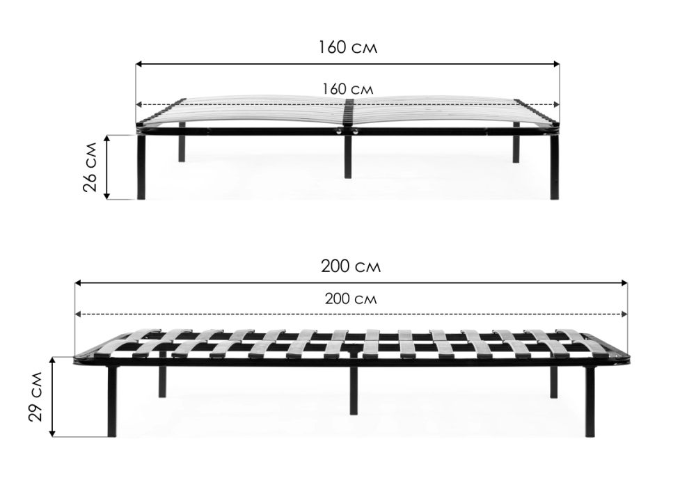 Ортопедическое основание 120х200 с ножками