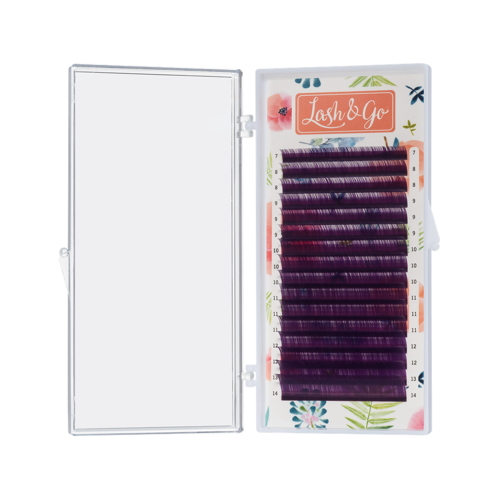 Ресницы цветные Lash&amp;Go Purple MIX 16 линий