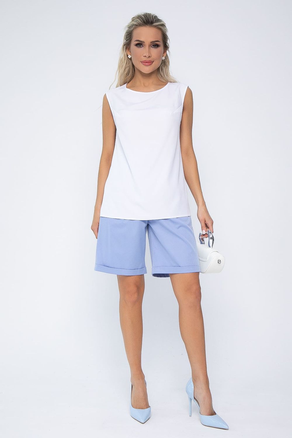 Костюм с шортами Мерано (бело-голубой) К15339-5М LT Collection