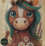 Декоративный гобеленовый чехол для интерьерной подушки Маруся 38*38