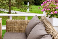 "Капучино" диван из искусственного ротанга трехместный, цвет соломенный