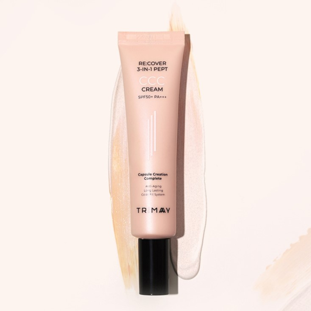 Trimay Re:cover 3-in-1 Pept CCC Cream SPF50+PA+++ (Light) тональный уходовый ССС крем с пептидами