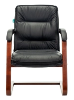 Кресло Бюрократ T-9927WALNUT-AV черный кожа полозья дерево
