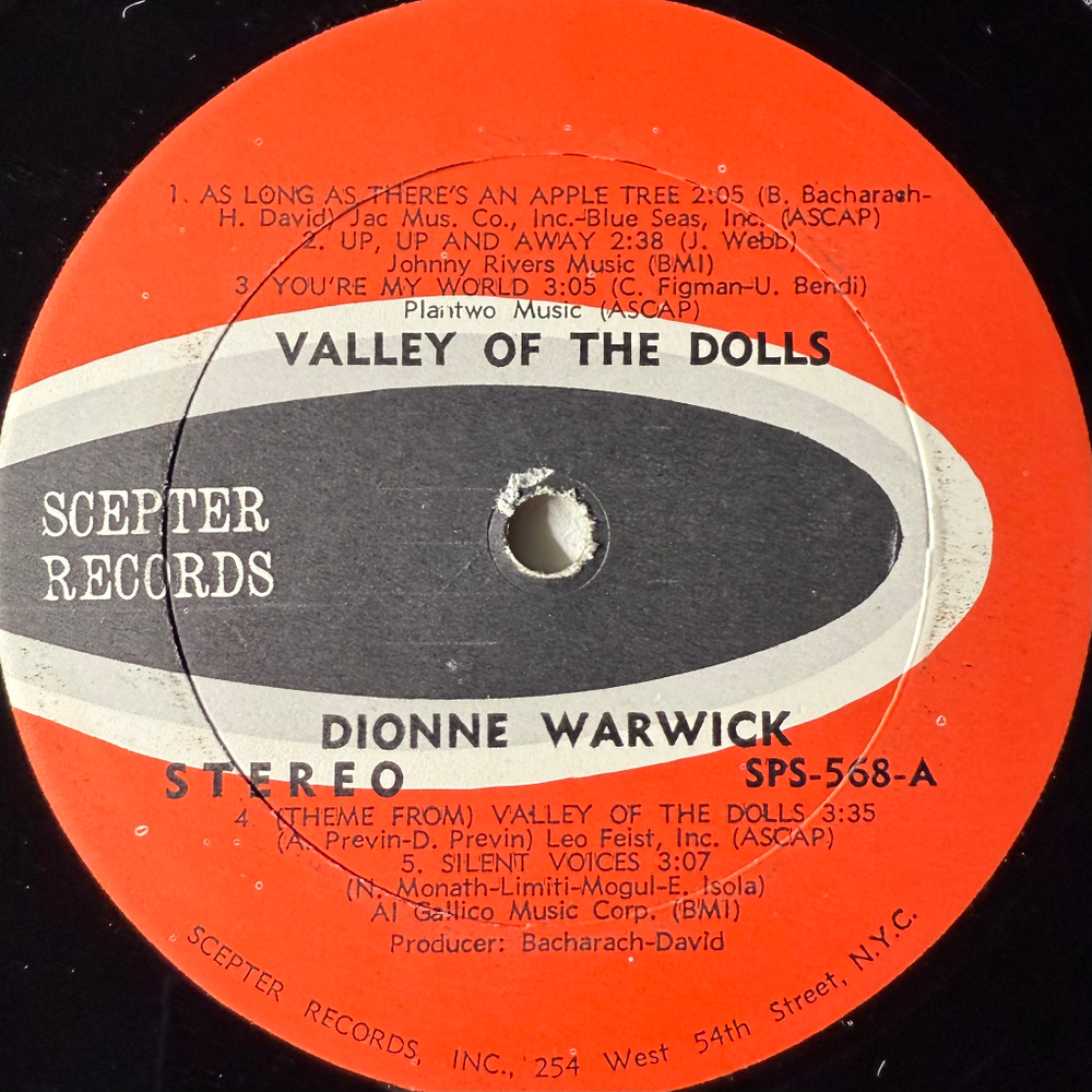 Dionne Warwick ‎– Valley Of The Dolls (США 1968г.)
