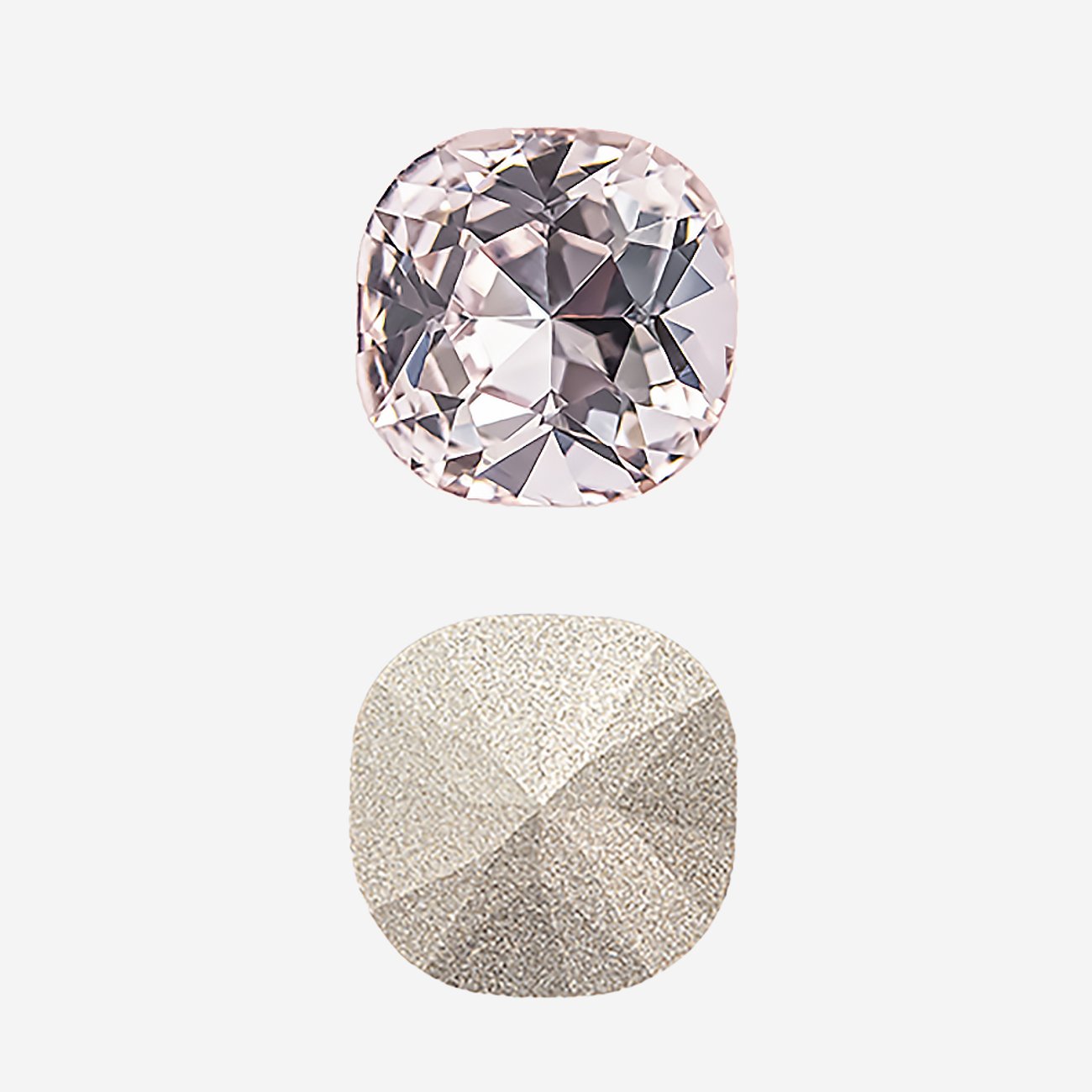 Кристалл Кушон (Сushion), оттенок "Светло-розовый"/"Light Rose", 12мм