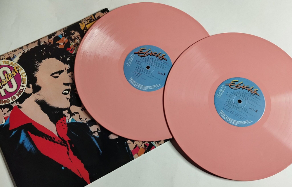 Винтажная виниловая пластинка LP Elvis Presley 40 Greatest (UK 1978) (Pink Vinyl)