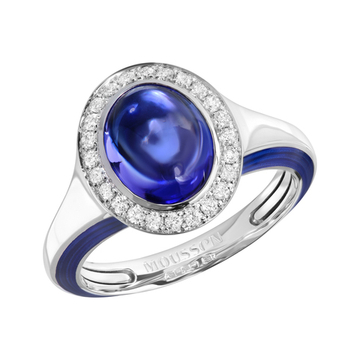 Кольцо с Танзанитом и Бриллиантами, Эмаль, R0143-03/1