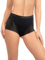 Высокие трусики-слипы из кружева с сетчатой структурой (Размер: XXL) (Цвет: бежевый)