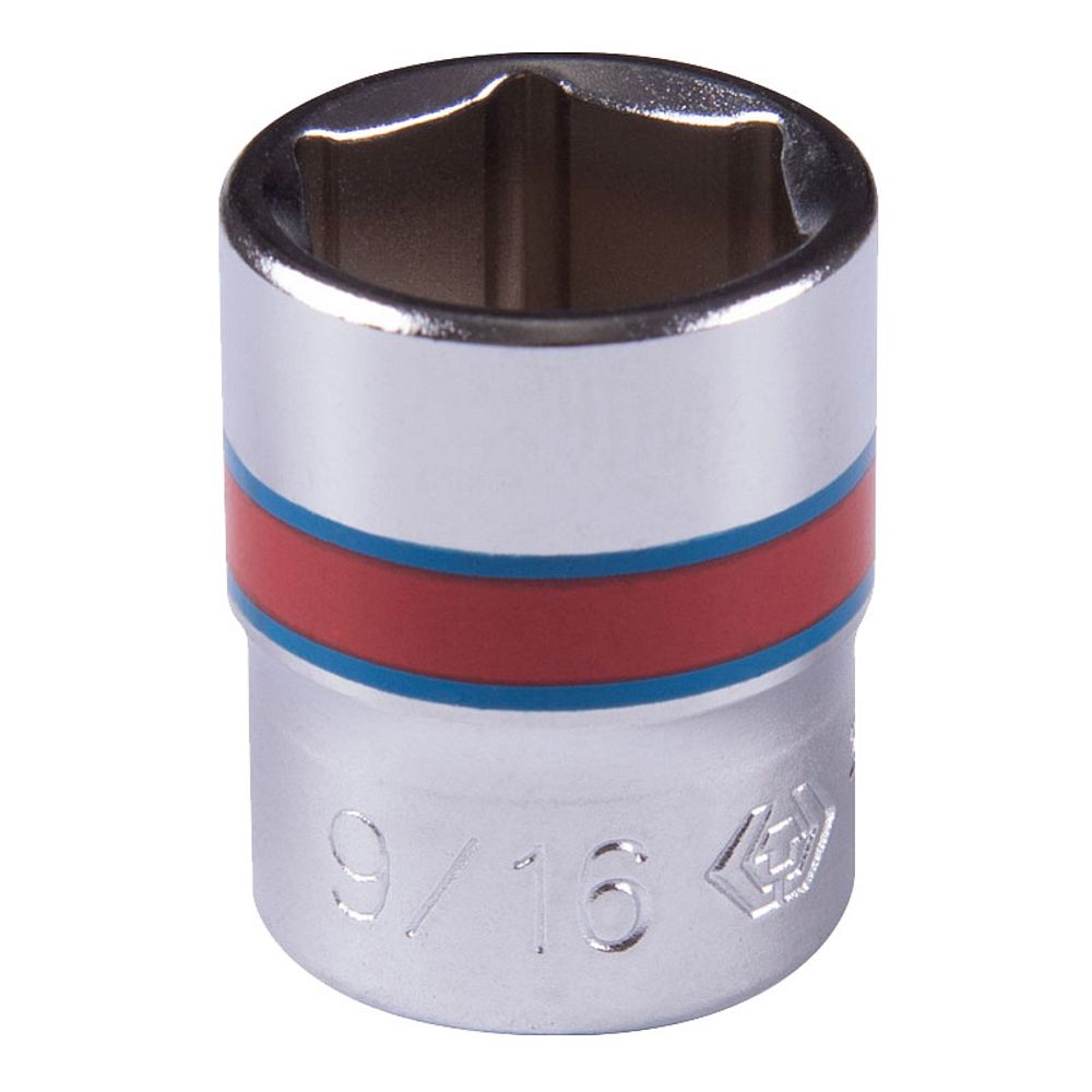 KING TONY (233518S) Головка торцевая стандартная шестигранная 1/4&quot;, дюймовая 9/16&quot;