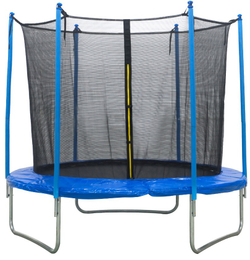 Батут с лестницей и внутренней сеткой 305 см синий