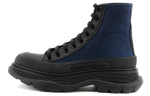 Alexander McQueen Tread Slick Short Stylish Skateboarding Shoes Women"s Blue Black