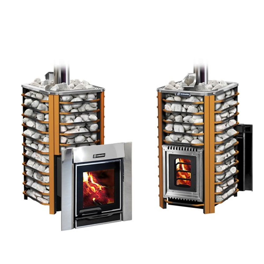 Дровяная печь для бани ЕРМАК 24 СЕТКА-ЛЮКС