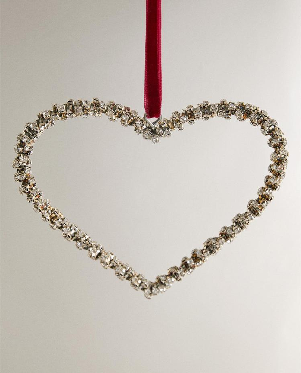 ZARA HOME ФАКТУРНОЕ ЕЛОЧНОЕ УКРАШЕНИЕ «СЕРДЕЧКО», СЕРЕБРЯНЫЙ