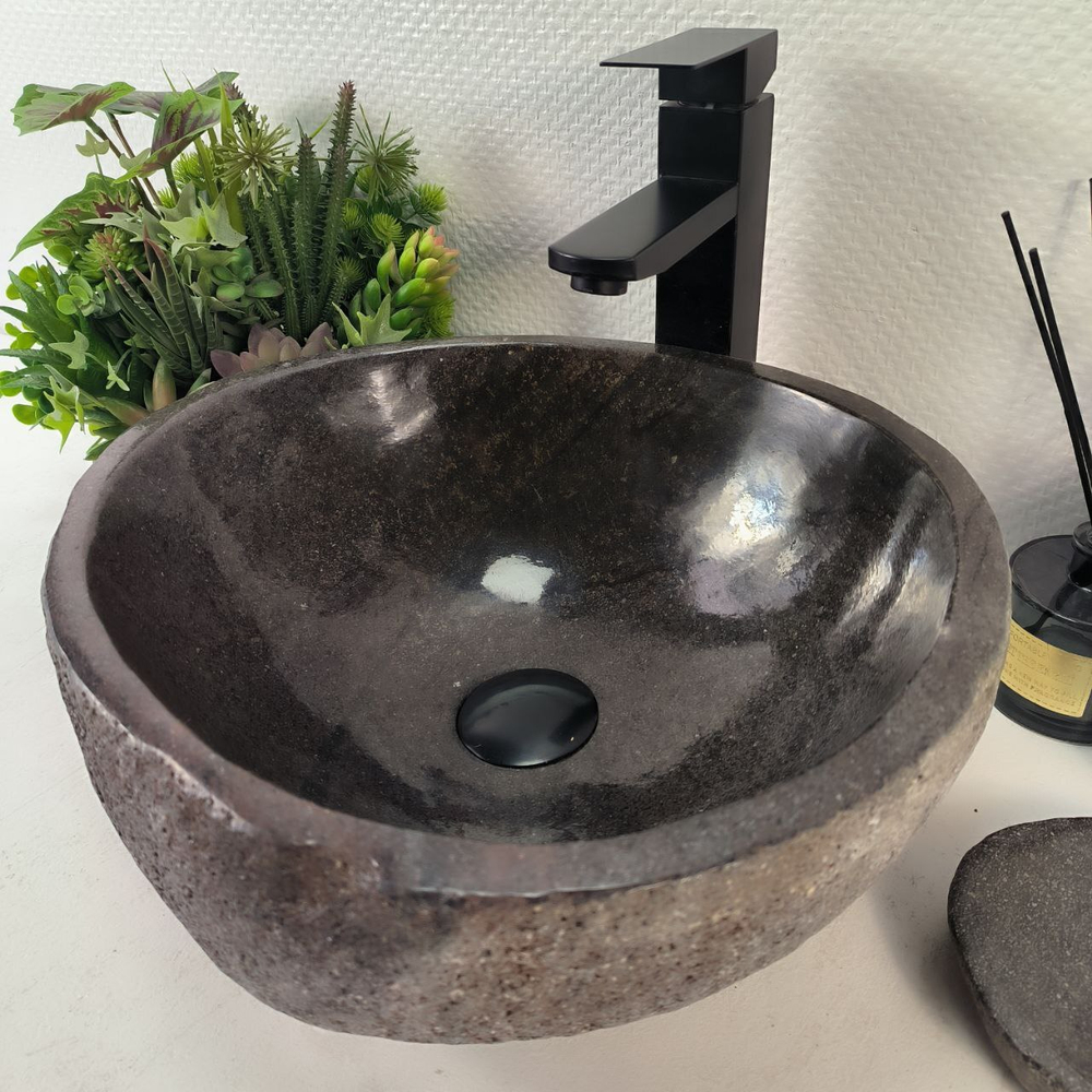 Раковина из речного камня RS-65265 39*35*15 0855