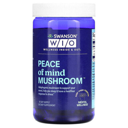 Грибы Swanson WIO, Peace of Mind Mushroom, 30 капсул