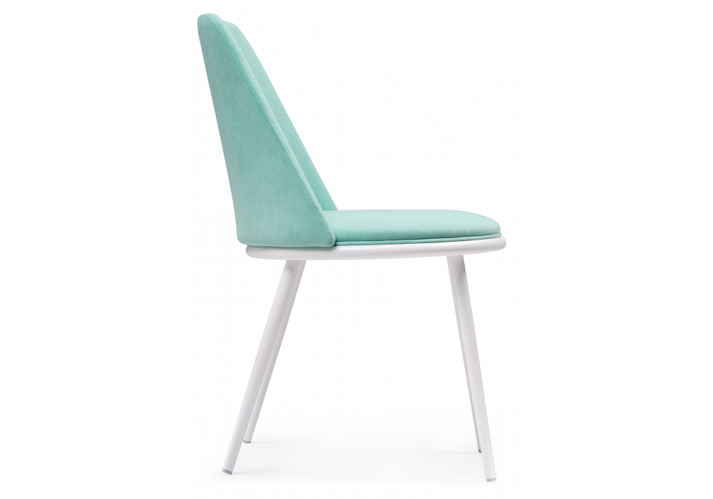 Стул на металлокаркасе Woodville Алдис катания лагун, белый матовый, ножки белые