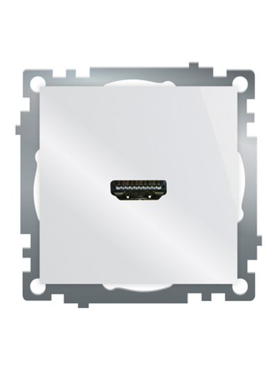 Розетка HDMI 2.1, Type A (механизм), STEKKER GLS00-7118-01, серия Катрин, белый 50058