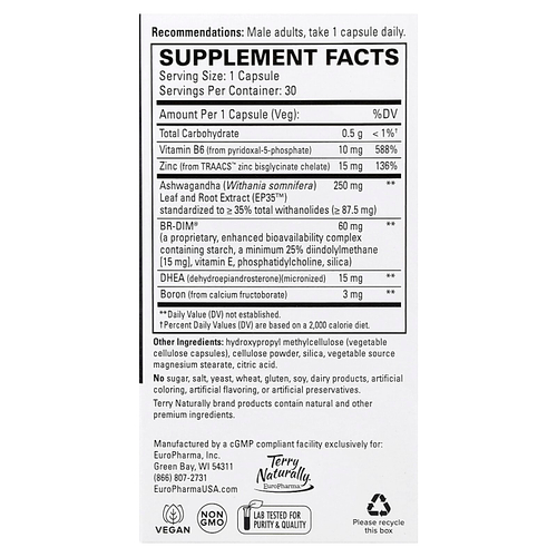 Terry Naturally, Полная поддержка тестостерона`` 30 капсул